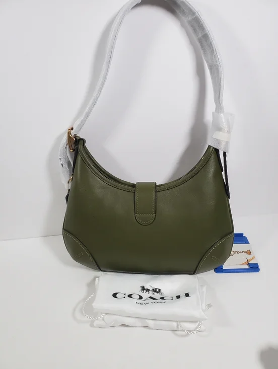Coach Hamptons HoBo Bag in Brass/Olive Glovetanned Leather NWT - Picture 2 of 7